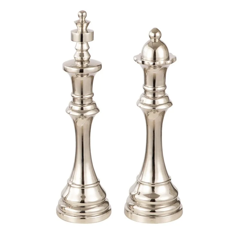 Chess Aluminum Showpiece (Silver) (Large) - Set Of Two media 5