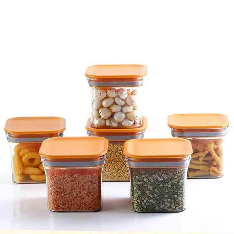 Orange Square Squad Container (600 mL Each) - Set Of 6 media 4