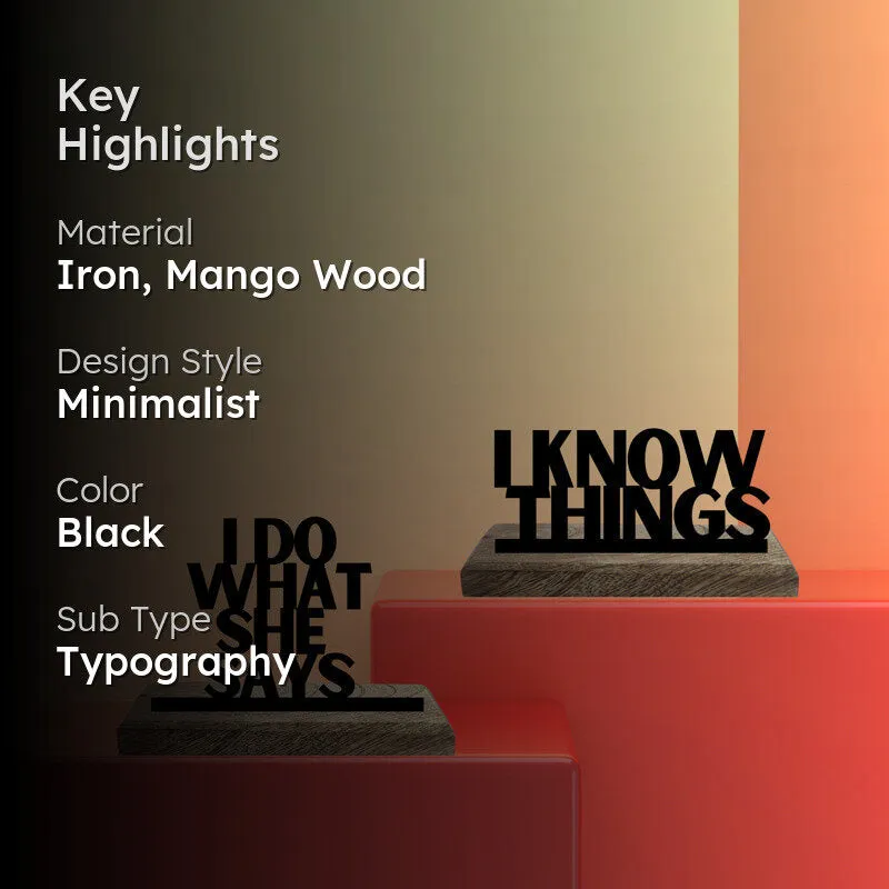 I know Things Typography Showpiece - Set Of Two media 2
