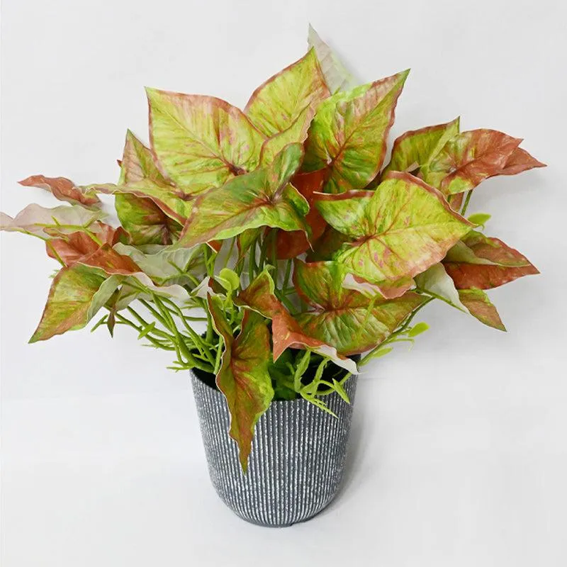 Calavine Artificial Caladium Plant With Black Plastic Pot - 40 cm media 4