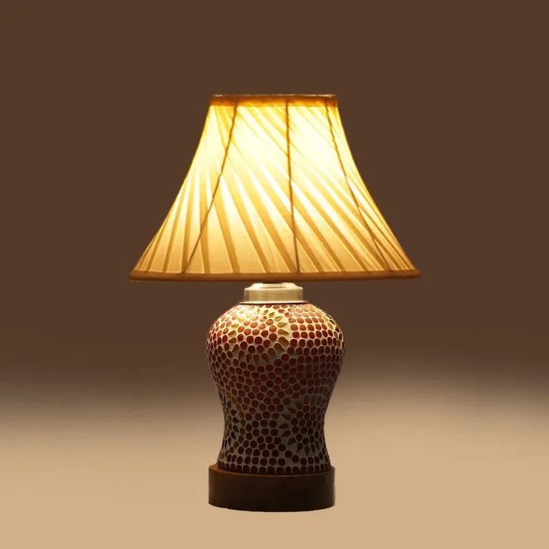 Aranya I Pleated Wooden Table Lamp - Multicolor media 7