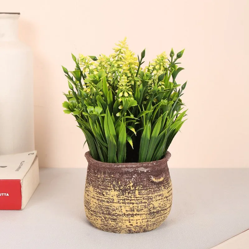 Lavender Artificial Flower With Pot - Yellow media 1