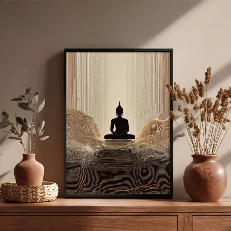 Sacred Stillness Buddha Archival Paper Wall Painting With Black Frame media 6