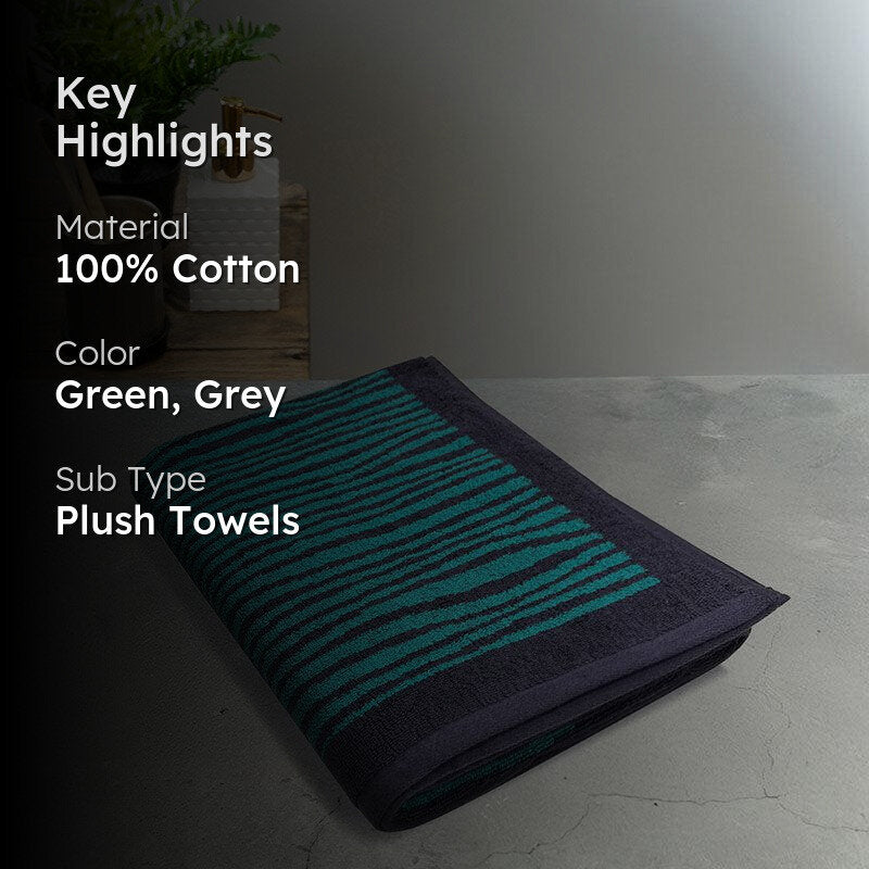 Nautica Feather Embrace Cotton Bath Towel - Teal & Grey media 2