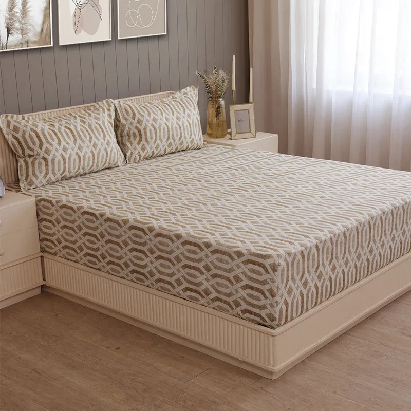 Swayam Arsh Sparkle Cotton Bedsheet - 144 TC media 3