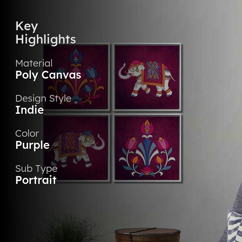 Royalty Poly Canvas Wall Art - Set of Four media 2
