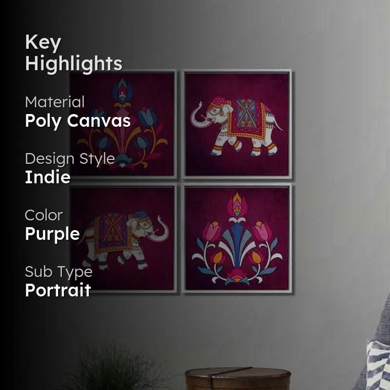Royalty Poly Canvas Wall Art - Set of Four media 2