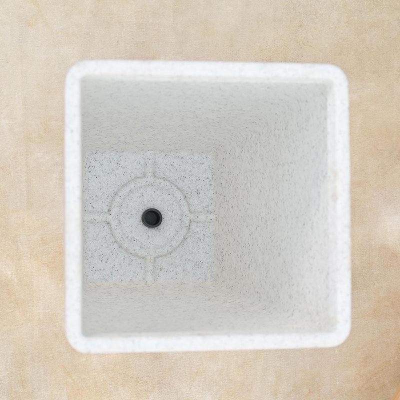 Ugaoo Lava Bloc Plastic Planter - White media 6
