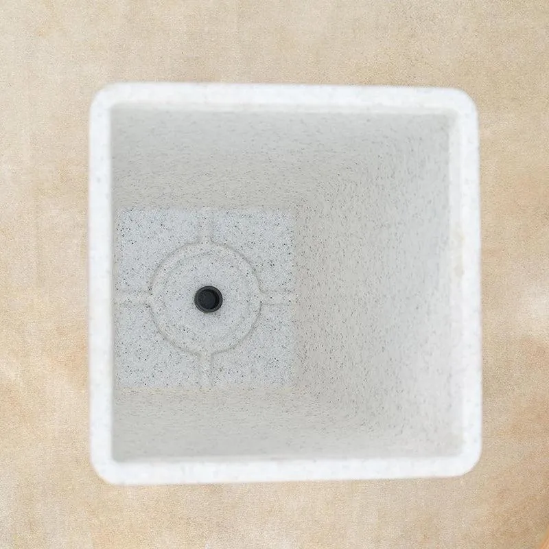 Ugaoo Lava Bloc Plastic Planter - White media 6