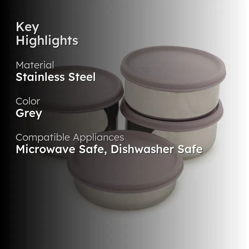 Darian Grey Lunch Box (500 ml/350 ml/200 ml) - Five Piece Set media 2