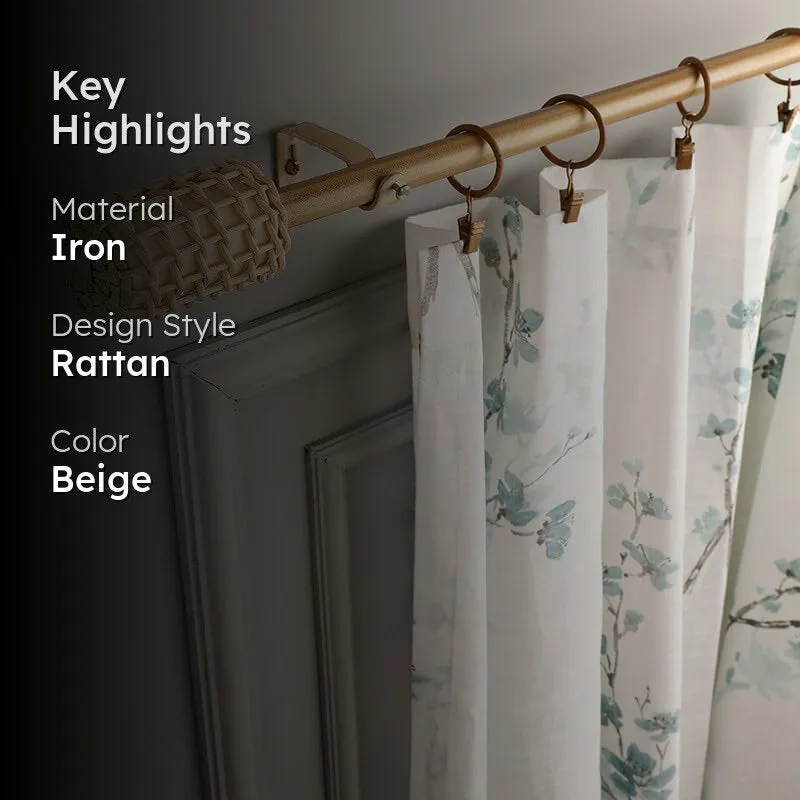 Weavora Extendable 1" Single Curtain Rod With Round Finial & Brackets media 2