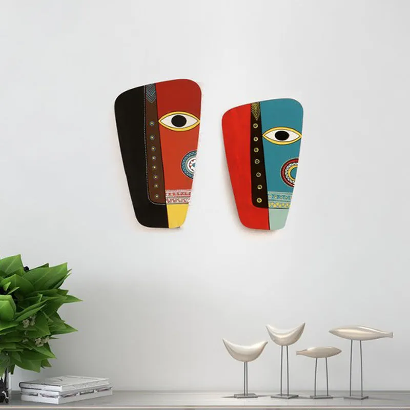 Bhupinder Mask Wooden Wall Accent - Set of Two media 1