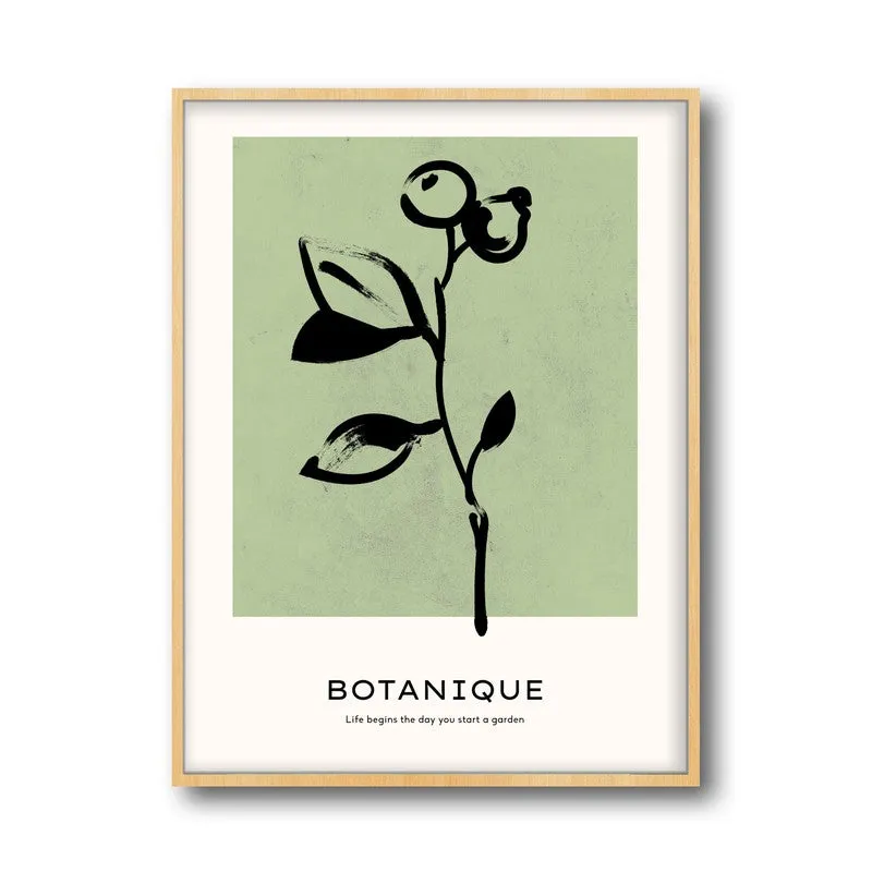 Floral Silhouette Canvas Wall Painting With Brown Frame media 3
