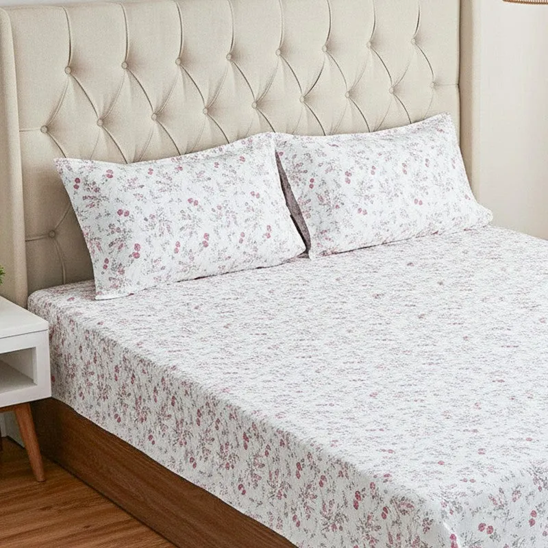 Peila Floral Cotton Bedsheet (Rust) - 180 TC media 3