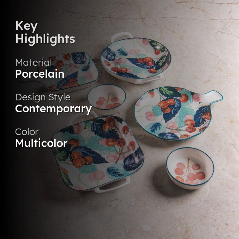 Floral Joy Porcelain Platter - Six Piece Set media 2