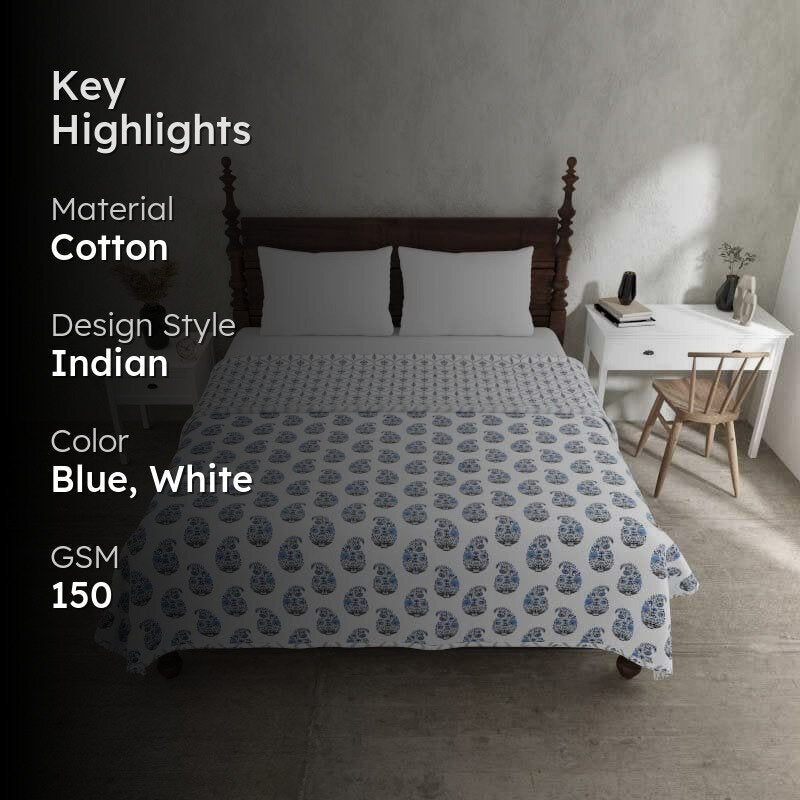Rakshita Ethnic Printed Blue Cotton Dohar media 2