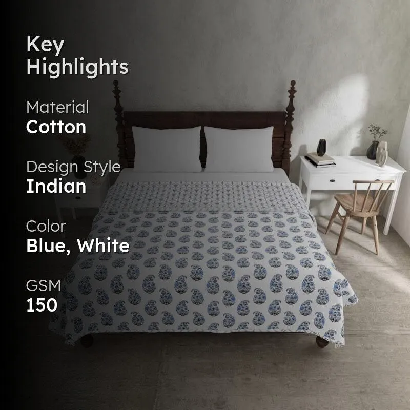 Rakshita Ethnic Printed Blue Cotton Dohar media 2