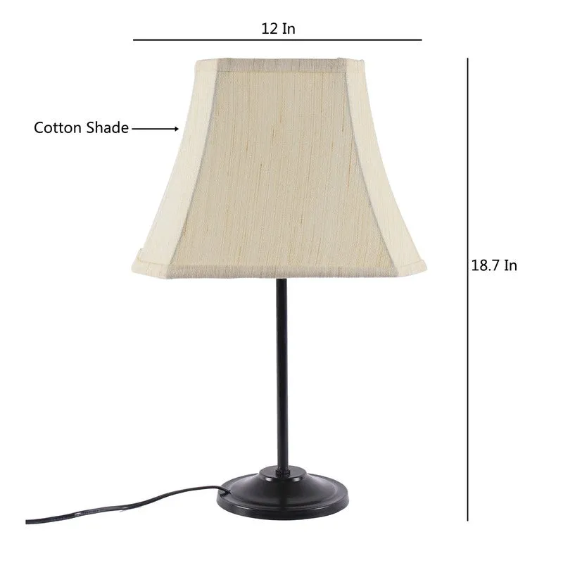 Flarorae Cotton Table Lamp With Iron Base - Beige media 8