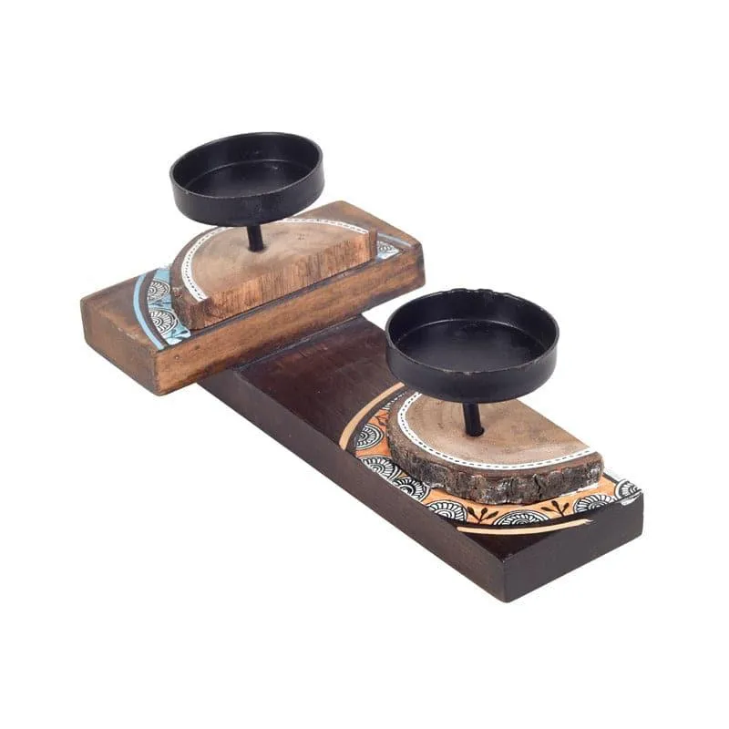 Prana Wooden Candle Stand media 4