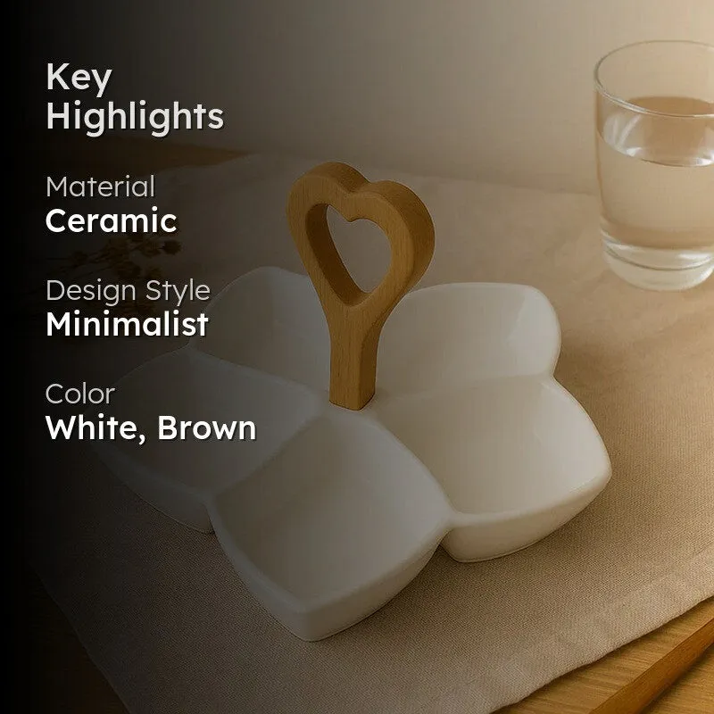 Zylo 4-Section Ceramic Serving Platter media 2