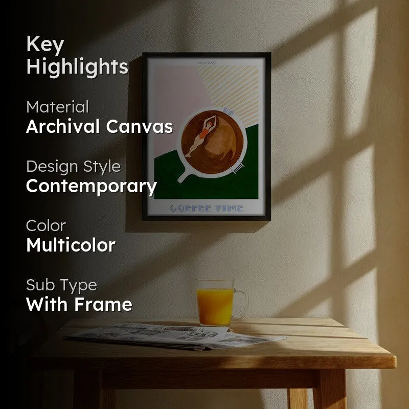 FloatingCoffee Archival Canvas Wall Art - Black media 2