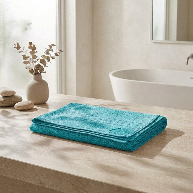 Monte Carlo Dry Nest Pure Cotton Bath Towel - Teal - 90 x 180 cms