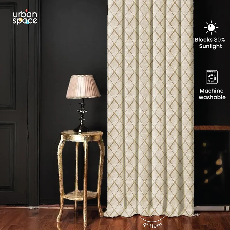 Urban Space Brocade Blackout Curtain (Soft Brown) - Set Of Two media 6