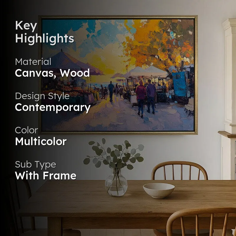 Summer Walk Canvas Wall Painting With Frame media 2