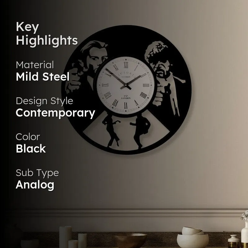 Buddy Steel Analog Wall Clock - Black media 2