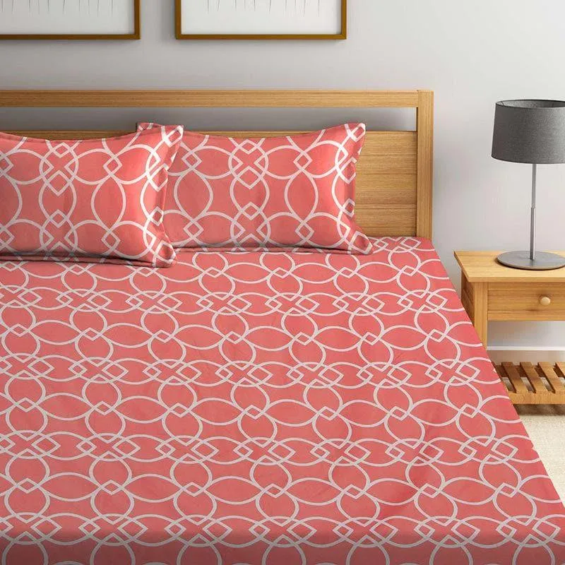 Peach Ethel Bedsheet - 150 GSM media 1