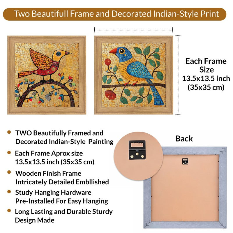 Madhubhani Birds I Wall Art - Set Of Two media 8