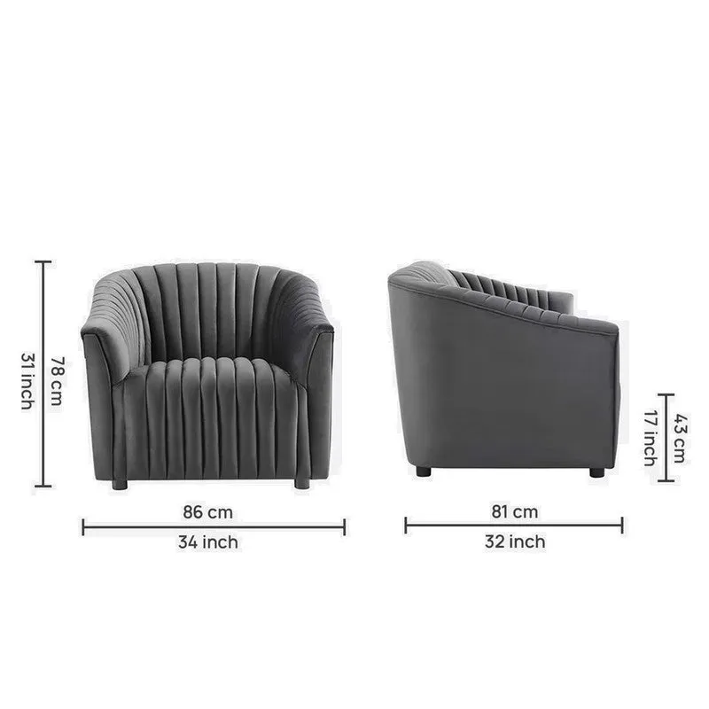Urbanix Neem Wood Accent Chair - Grey media 8
