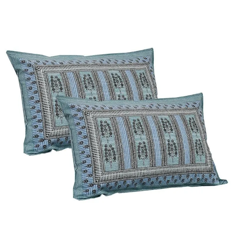 Kineesh Printed Cotton Bedsheet (Blue) -160 TC media 5