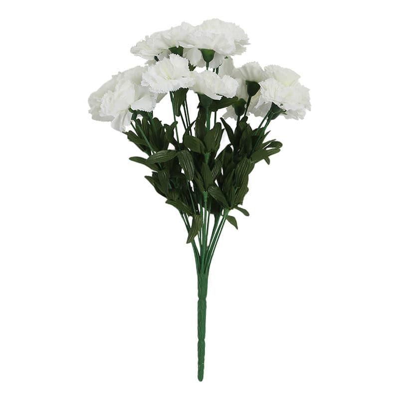 Faux Carnation Bunch (White) - Set Of Two media 5