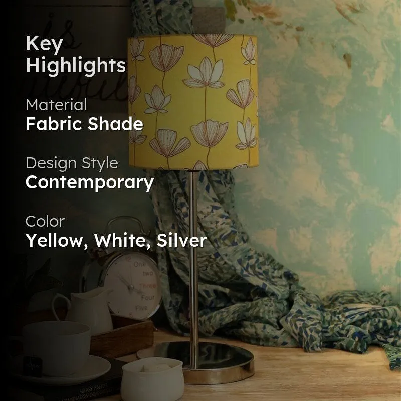 Mustard Muse Fabric Table Lamp - Yellow,White media 2