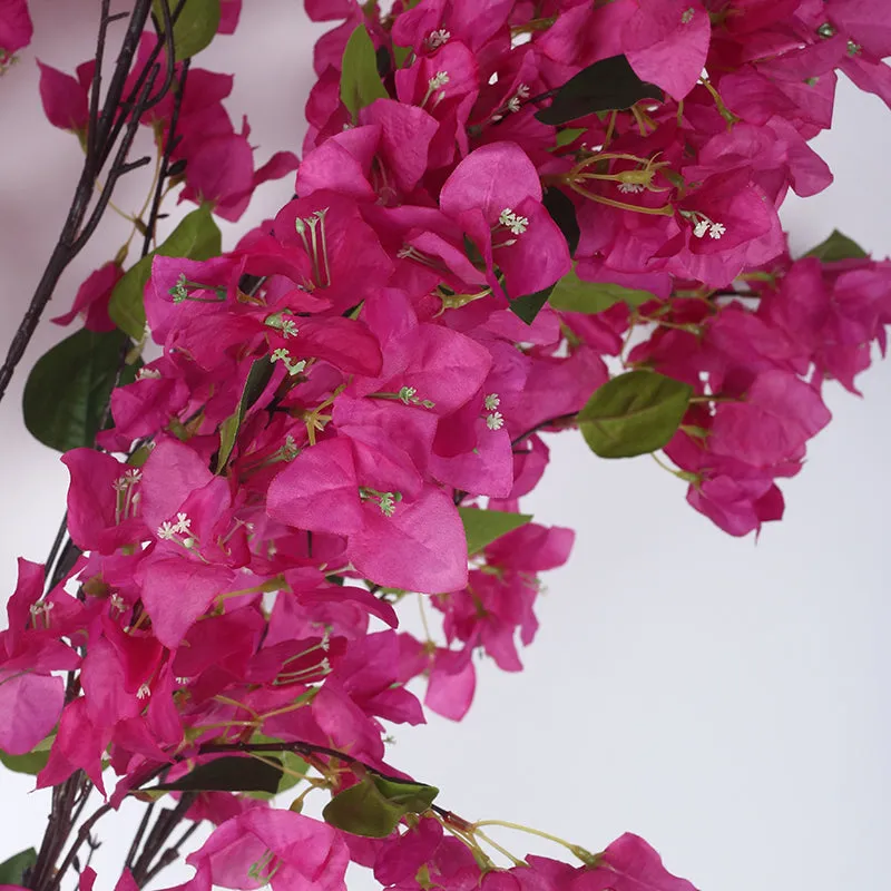 Villa Flora Artificial Bougainvillea With Black Plastic Pot (Pink) - 5.3 Feet media 5