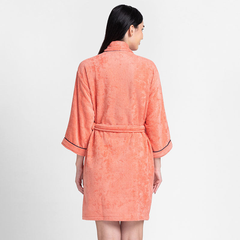 Nautica Cashmere Dreams Cotton Bath Robe - Coral media 4