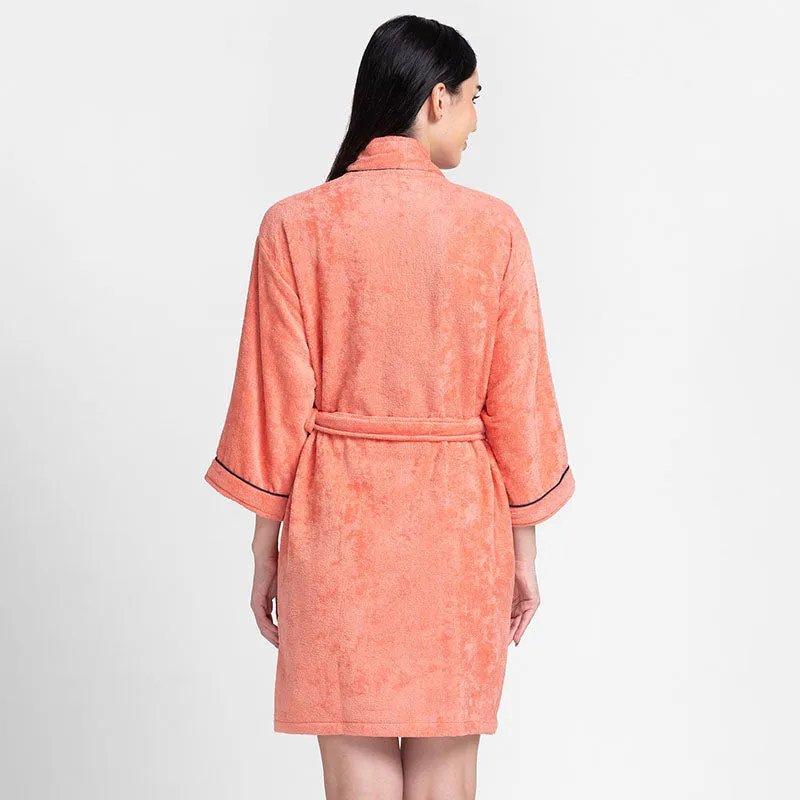 Nautica Cashmere Dreams Cotton Bath Robe - Coral media 4