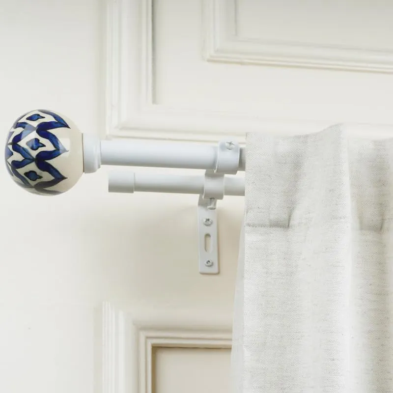 Souk Charm Duo Extendable 1" Double Curtain Rod With Round Finial & Brackets media 4