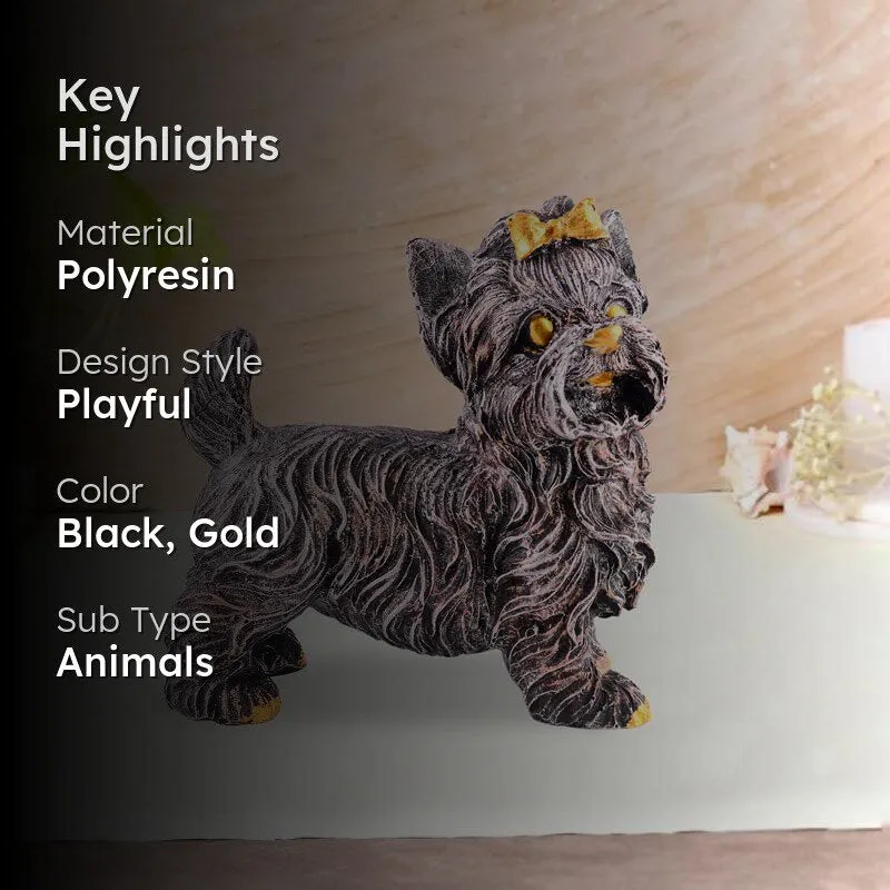Yapping Yorkie Painted Polyresin Show Piece - Copper media 2