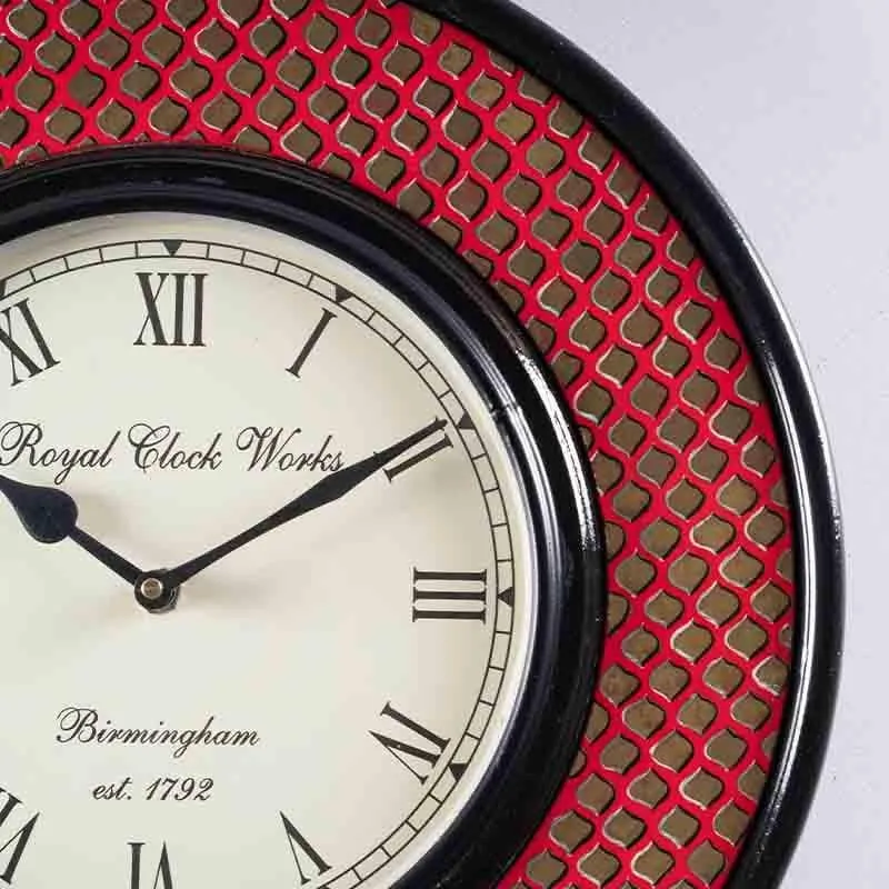 Scaley Handpainted Wall Clock - Red media 4