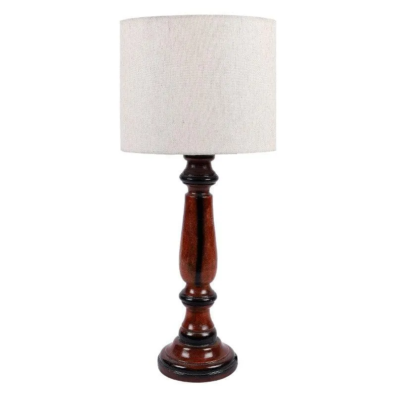 Urbane Bona Fabric Table Lamp - White,Brown media 4