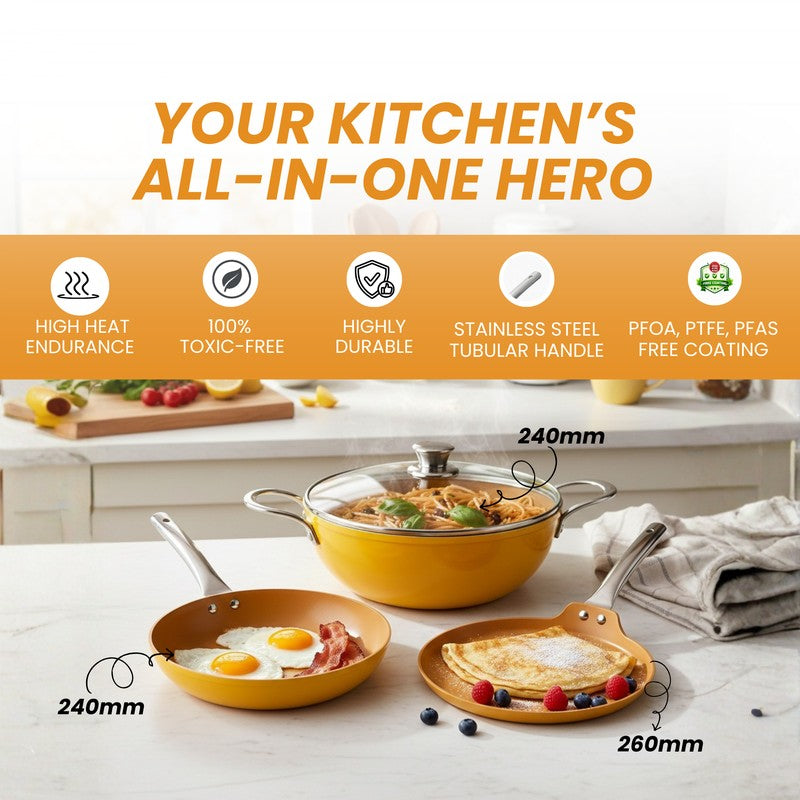 Salford Mealzen Cermaic Cookware Set - Three Piece Set media 9