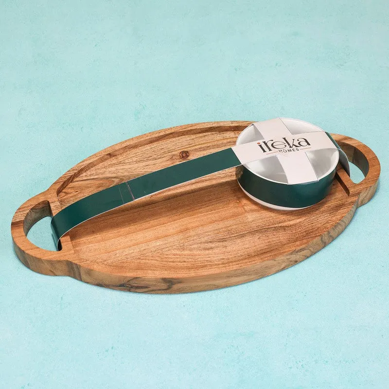 Nature Nest Sharing (Wood,Ceramic) Platter - Two Piece Set media 5