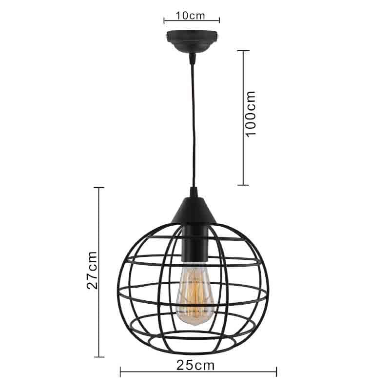 Mesh Ball Metal Ceiling Lamp - Black media 6
