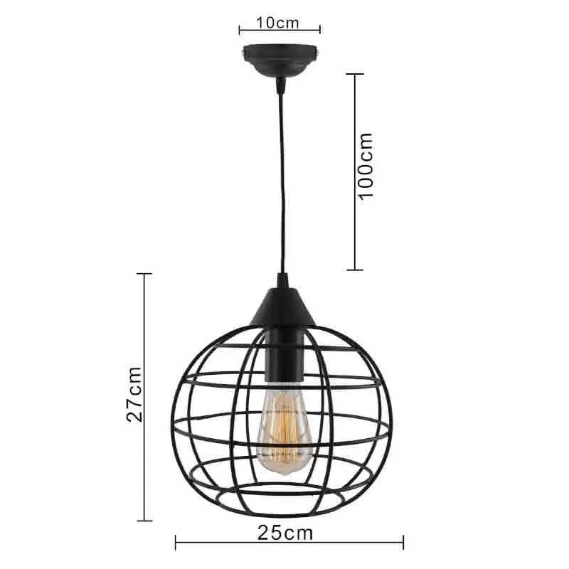 Mesh Ball Metal Ceiling Lamp - Black media 6