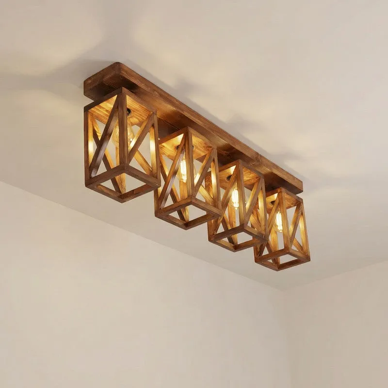 Tyriana 4 Series Wooden Cuboid Ceiling Lamp media 4