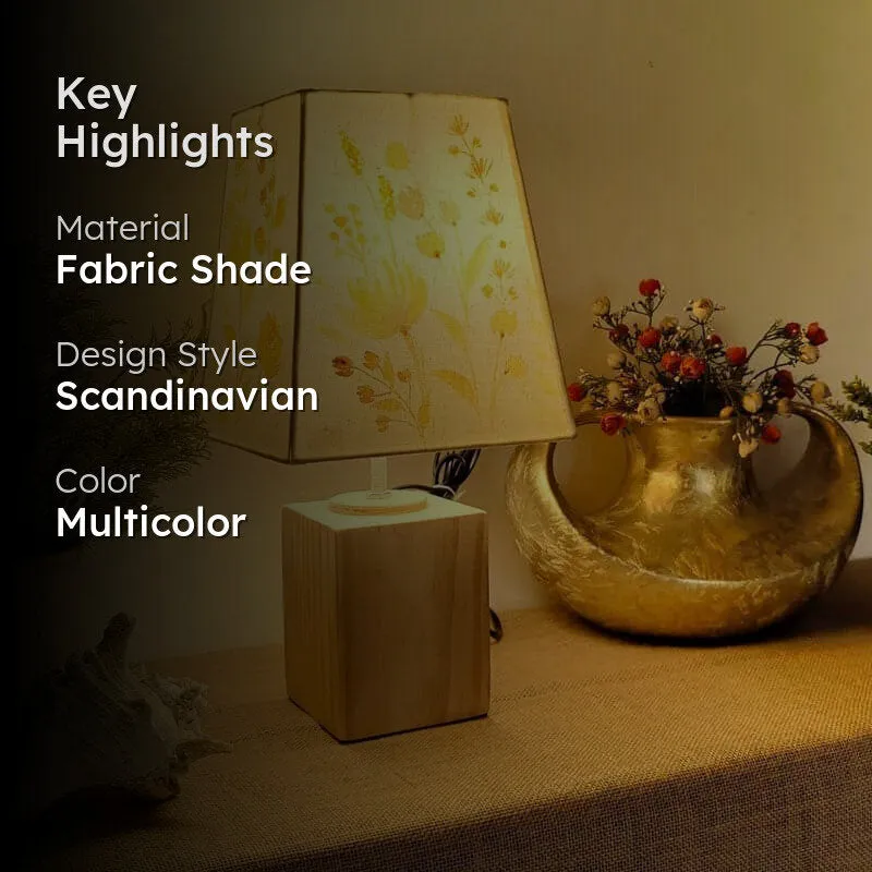 Fadana Empire Handpainted Fabric Table Lamp - Multicolor media 2