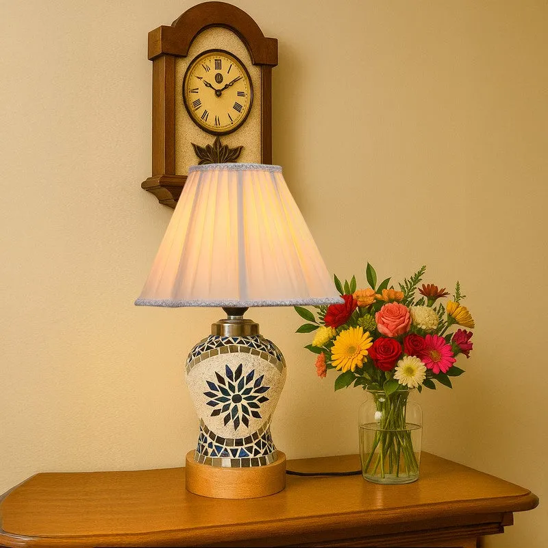 Floranira Pleated Wooden Table Lamp - Multicolor media 3