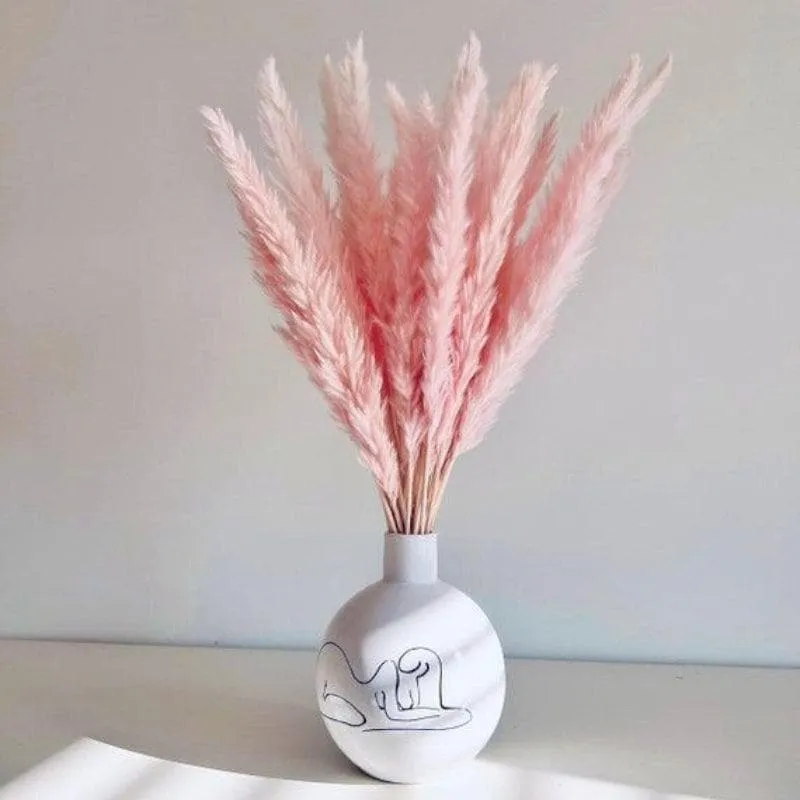 Mini Naturally Dried Pampas Stems (Pink) - Set Of Ten media 3